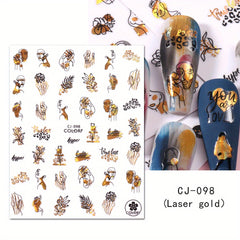 3D Graffiti Nail Art Stickers Abstract Line DIY Manicure Tips Decoration