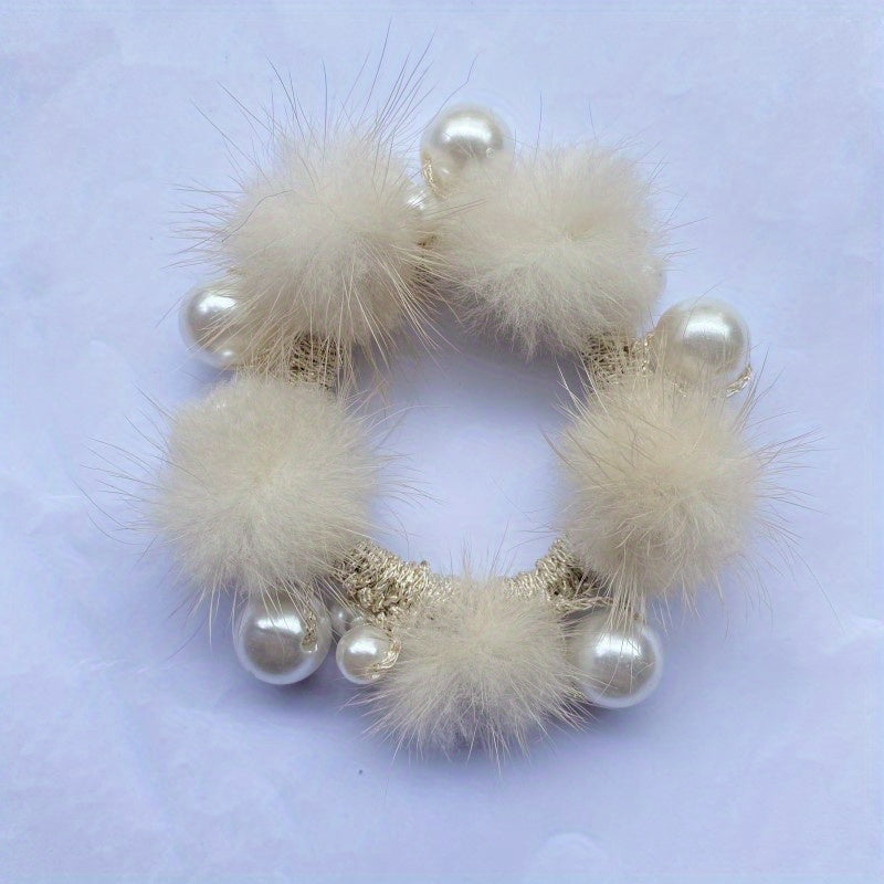 Rabbit Fur Velvet Hair Ring Head Rope For Girls