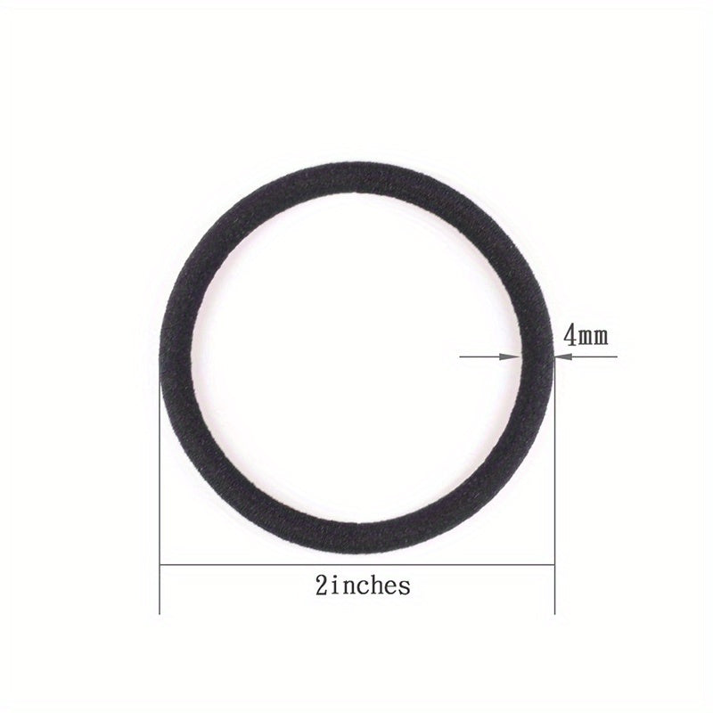 50 Pcs Thick Hair Ties Ponytail Holders Elastic Bands 4mm