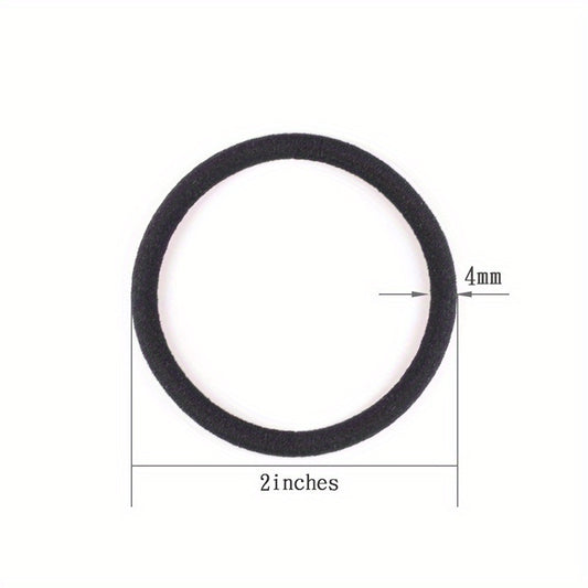 50 Pcs Thick Hair Ties Ponytail Holders Elastic Bands 4mm