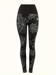  Spider Web Print High Rise Skinny Trousers