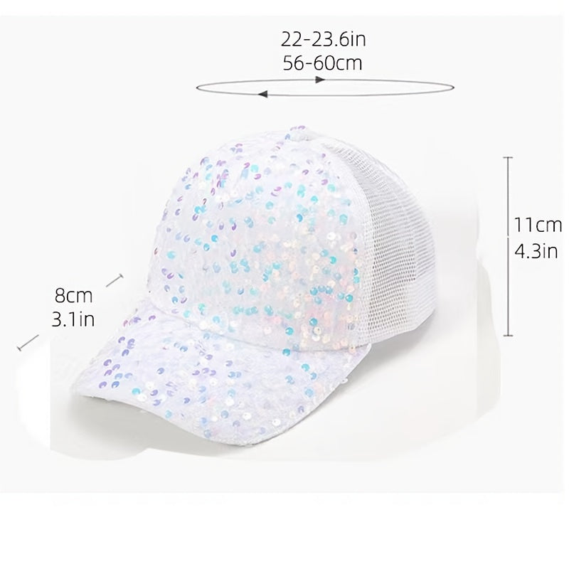 Sequin Baseball Cap Sun Hat for Kids