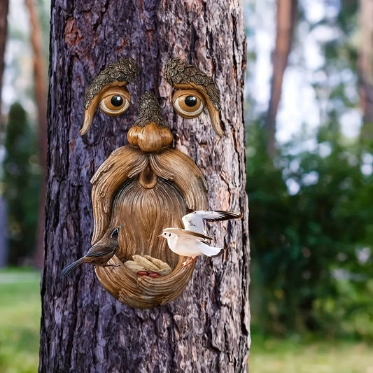 Resin Tree Top Bird Feeder Whimsical Garden Decor