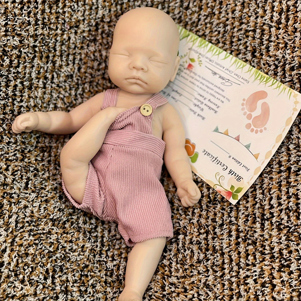 10 Inch Unpainted Silicone Reborn Girl Doll Soft & Washable with Pink Trousers
