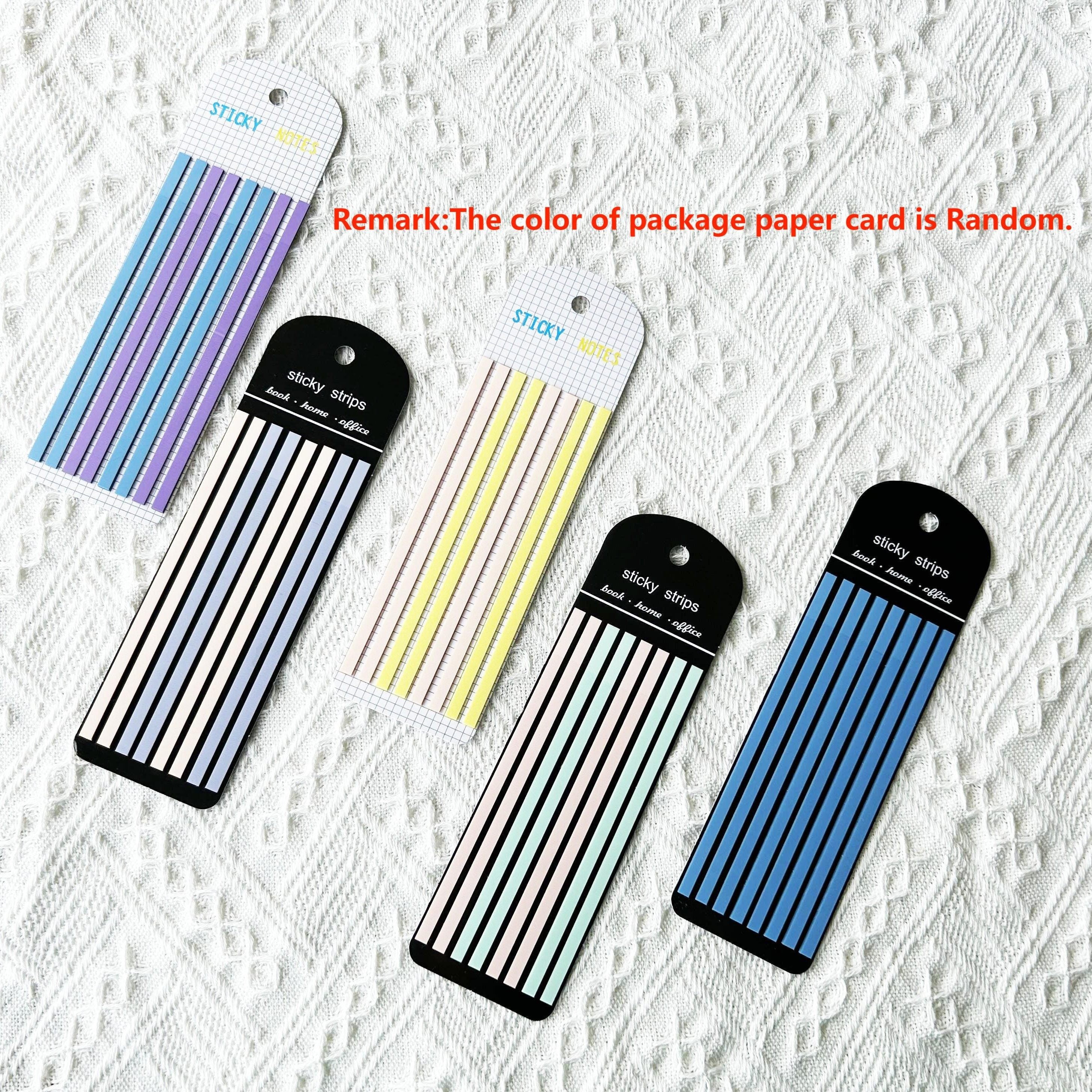 Colorful Thin Long Strip Index Stickers Translucent Sticky Notes