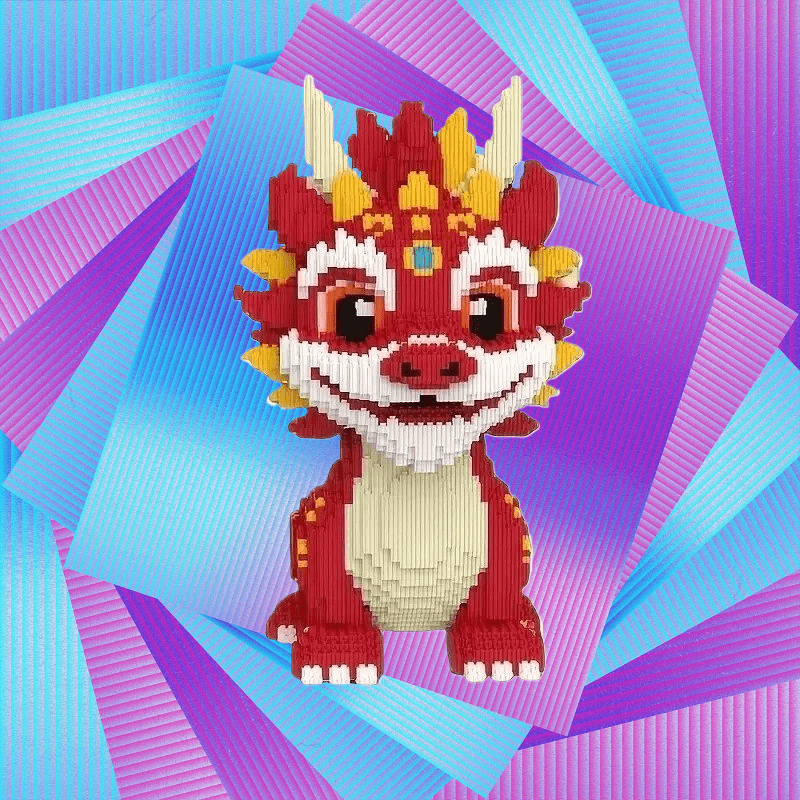 7500pcs Chinese Dragon Micro Particle Puzzle Building Blocks Model Decoration