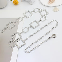 Metal Waist Chain Women's Square Belt For Dress Shirt Suit