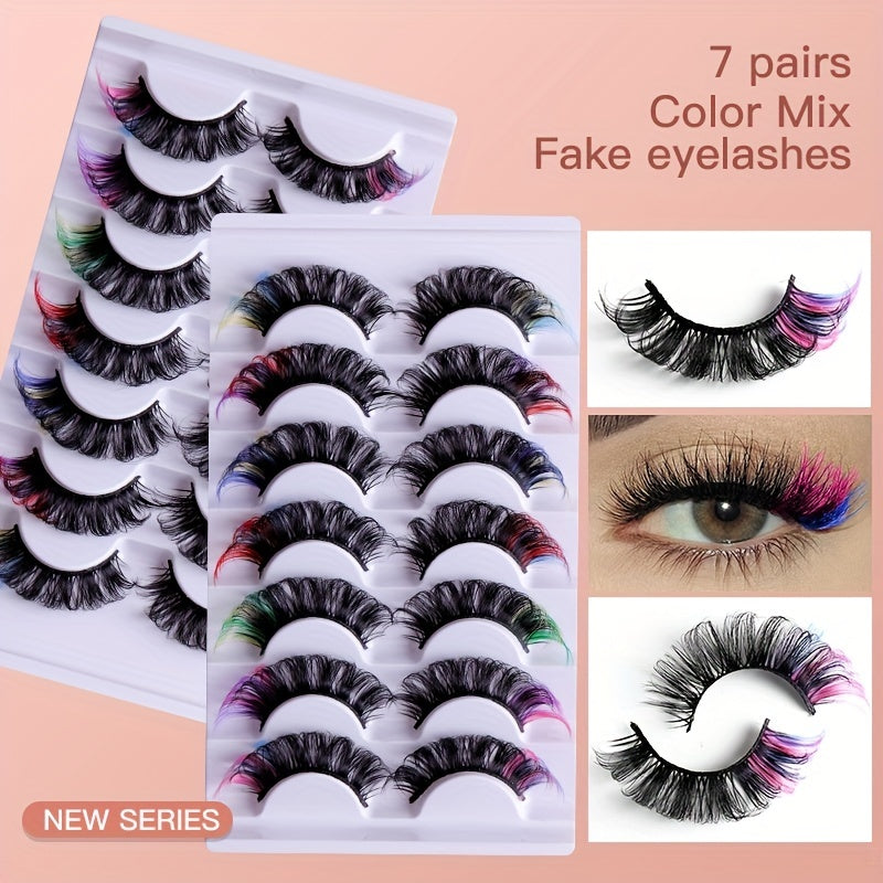 7 Pairs 3D Mink Lashes DD Curl for Stage Party & Everyday Makeup