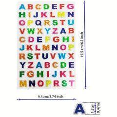 Colorful Glitter Letter Stickers 10 Sheets Self Adhesive Stickers
