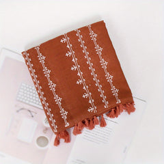 Polyester Print Tassel Scarf Casual Accessories