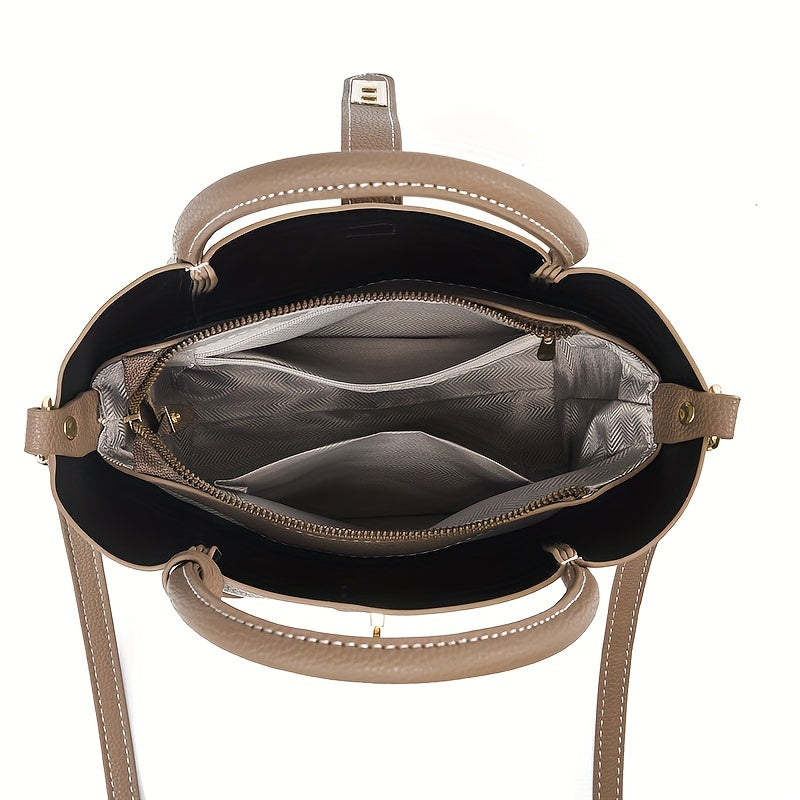 Minimalist Turn Lock Satchel Bag for Women