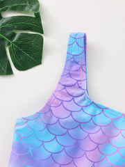 Girls Fish Scale Bikini Tankini Swimsuit Set