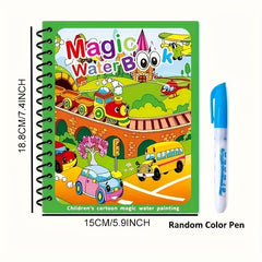 Kids' Magic Water Book 2pcs Reusable Educational Coloring Book Cartoon Theme
