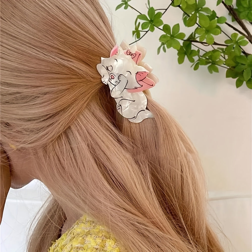 Grey Cat Acetate Hair Claw Clip Women Hair Accessories