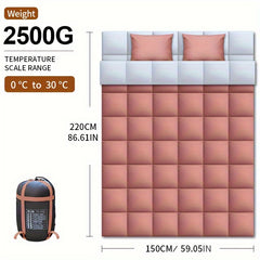 Double Sleeping Bag for Camping, Hiking - Warm, Wide, Thickened