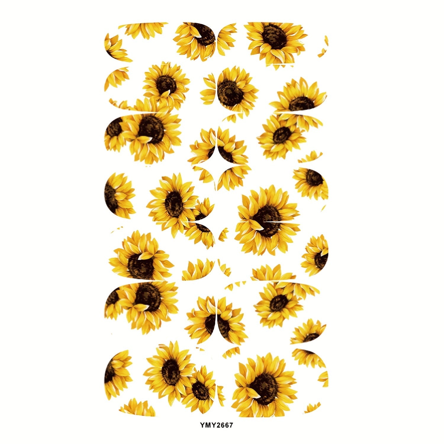 Sunflower Nail Polish Stickers Full Wrap Manicure Decal Kit