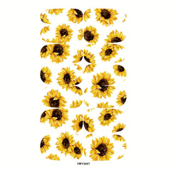 Sunflower Nail Polish Stickers Full Wrap Manicure Decal Kit