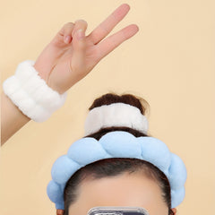 Makeup Headband Hair Band for Washing Face Spa Skincare Elastic Soft Flannel
