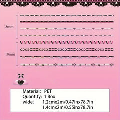 8 Rolls Lace PET Scrapbooking Tapes for DIY Decorative Material