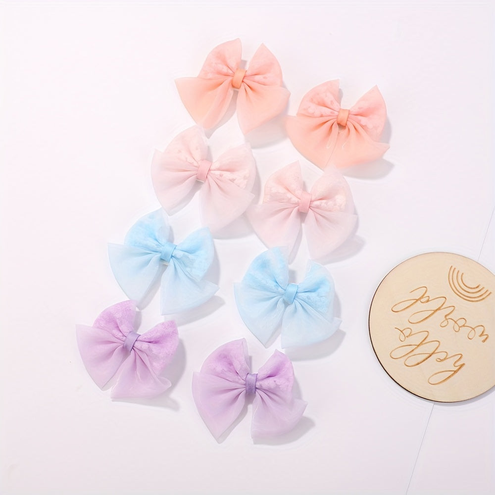 8pcs Baby Girls Bow Hair Clip Party Hair Accessories Sets