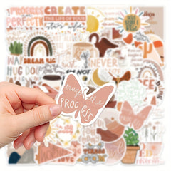 50pcs Bohemian Motivational Stickers for Notebooks Water Bottles & More