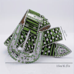 Rhinestone Flower Unisex Belt Jeans Artificial Diamond Belt