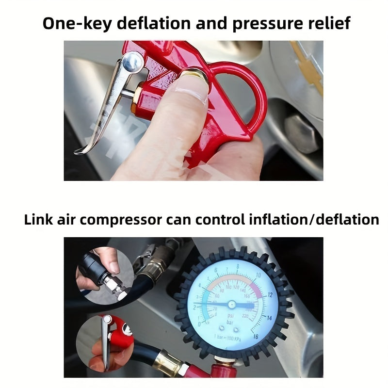 Economical Tire Inflator Gun with Pressure Gauge - Auto Repair Tool