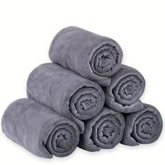 6pcs Microfiber Bath Towel Sets 69 X 175 01cm Grey