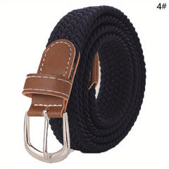 Stylish Braid Canvas Belt Unisex Solid Jeans Pants Belt