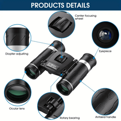 8x21 HD High Power Portable Binoculars for Adults Small Mini Folding Binoculars