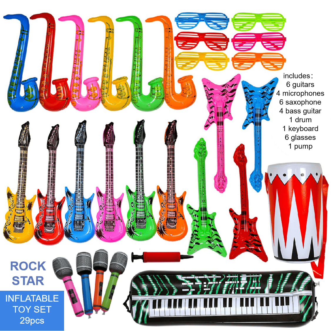 80s & 90s Party Supplies - Neon Photo Props Set