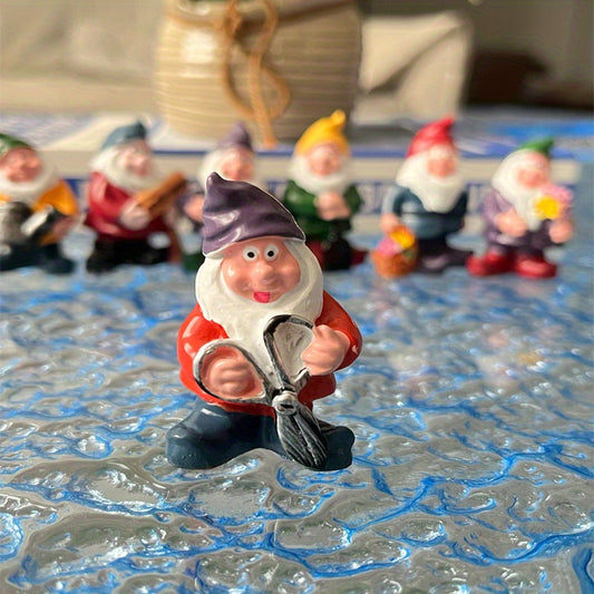 7 Dwarfs Statues Set for Fairy Garden Decor