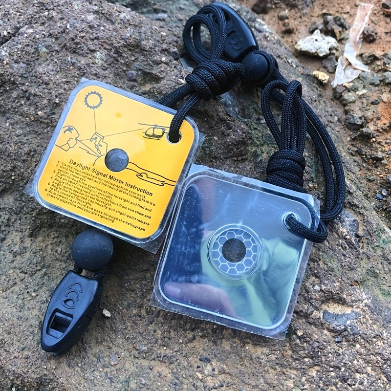 2pcs Survival Signal Mirror For Boat Raft Boat Field Survival Signal Mirror