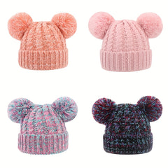 Children's Wool Ball Windproof Knitted Hat for Winter