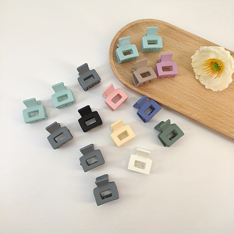 8pcs Small Solid Hair Claw Rectangle Hair Claw for Women Girls