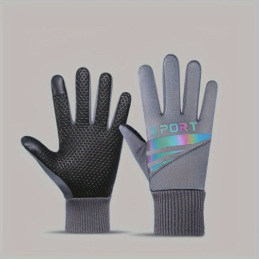 Winter Fleece Lined Warm Gloves For Women Men Anti Slip Waterproof Gloves
