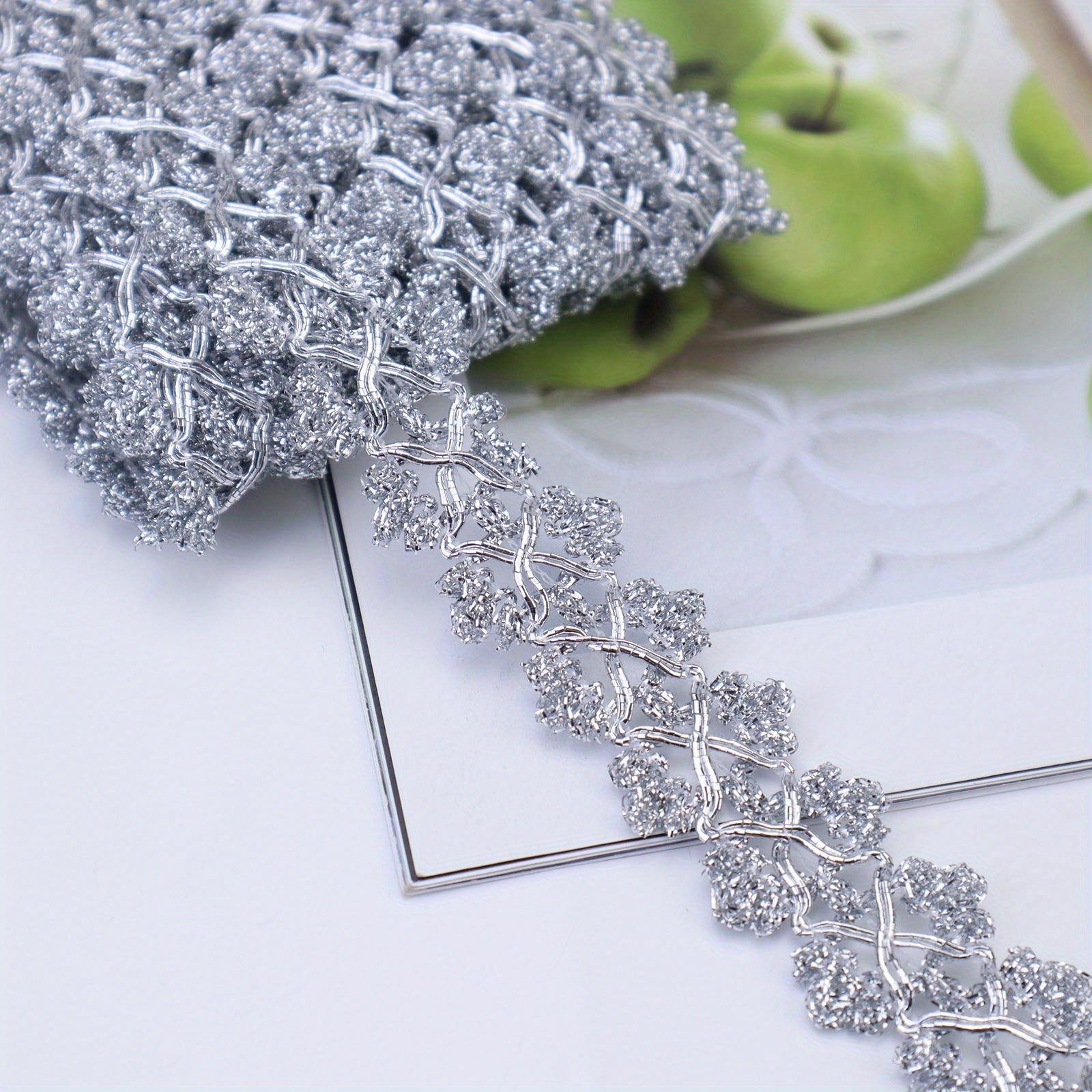 5 Yards Golden Silvery Lace Ribbon Gimp Braid Trim Metallic Edge Trim