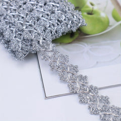 5 Yards Golden Silvery Lace Ribbon Gimp Braid Trim Metallic Edge Trim