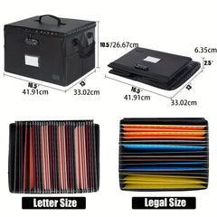 Fireproof Document Box Water Resistant File Organizer Box