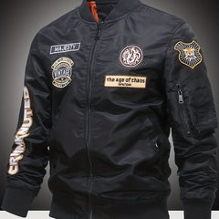 Embroidered Men's Slim Fit Sports Jacket Windproof Motorcycle Jacket