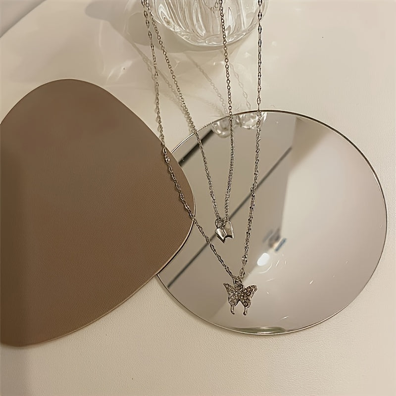 Butterfly Necklace Double Layer Clavicle Chain Jewelry Gift