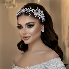 AB Rhinestone Bridal Hair Comb Sparkling Flower Wedding Prom Formal Events