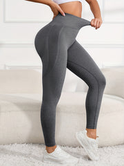 Solid Hip Lifting Fitness Pants High Stretch Yoga Leggings Women's Activewear