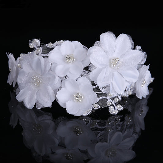 Lace Bride Hair Band Wedding Hair Accessories Yarn Flower Bride Headband