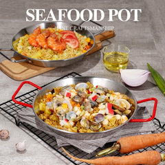 Stainless Steel Seafood Pan Portable Frying Pan Even Heat Cooking Tool