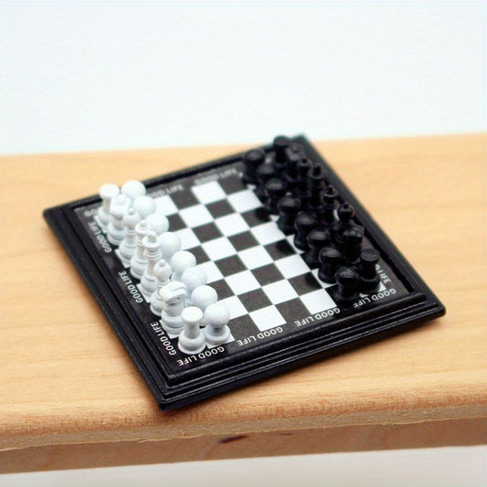 Miniature Chess Set with Magnetic Figures Scene Model