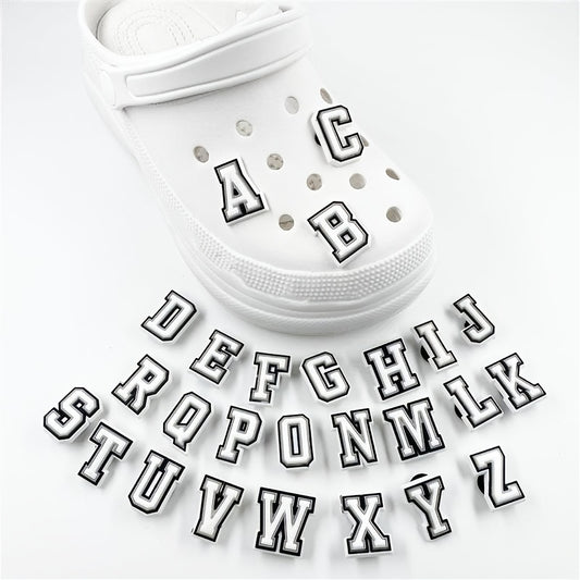 26pc Letters Style Shoe Charms For Clogs Wristband Bracelet Party