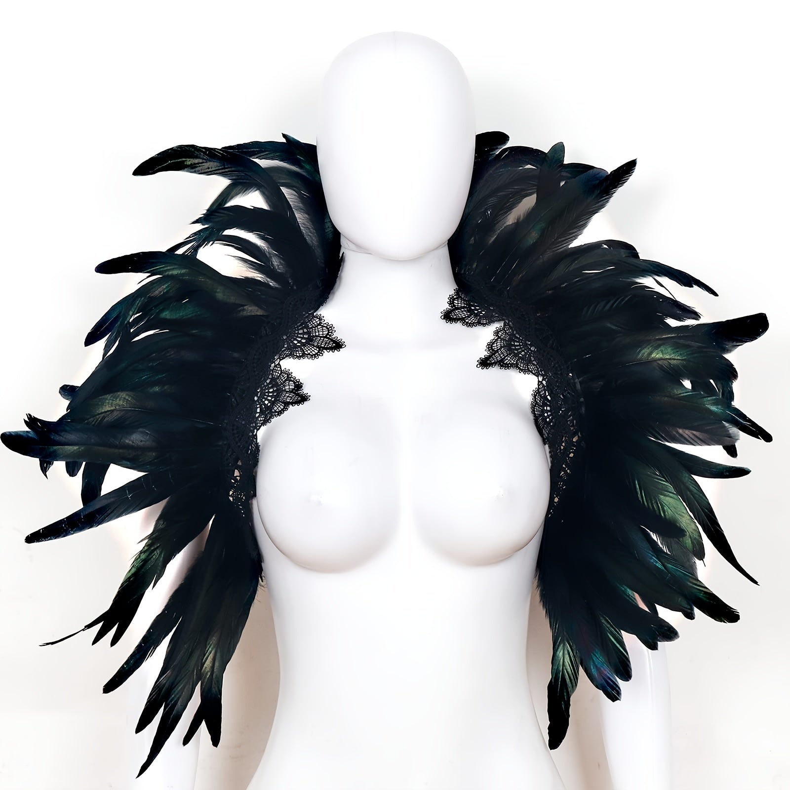 Feather Shoulder Wrap Lace Collar Halloween Costume Props