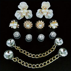 12pcs Flowers & Chain Shoe Charms for Clogs Garden Shoes DIY Accessories