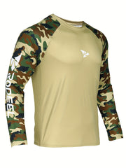 Men's UPF 50 Sun Protection Raglan Shirt Long Sleeve Rash Guard